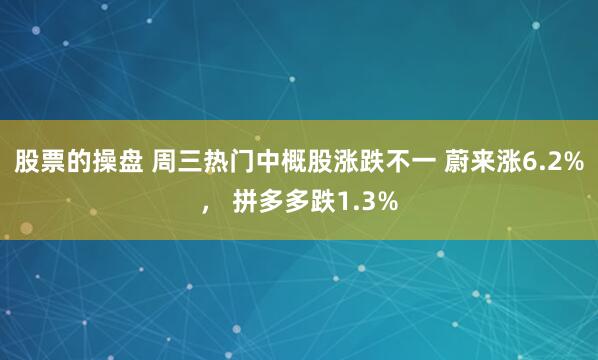 股票的操盘 周三热门中概股涨跌不一 蔚来涨6.2%, 拼多多跌1.3%